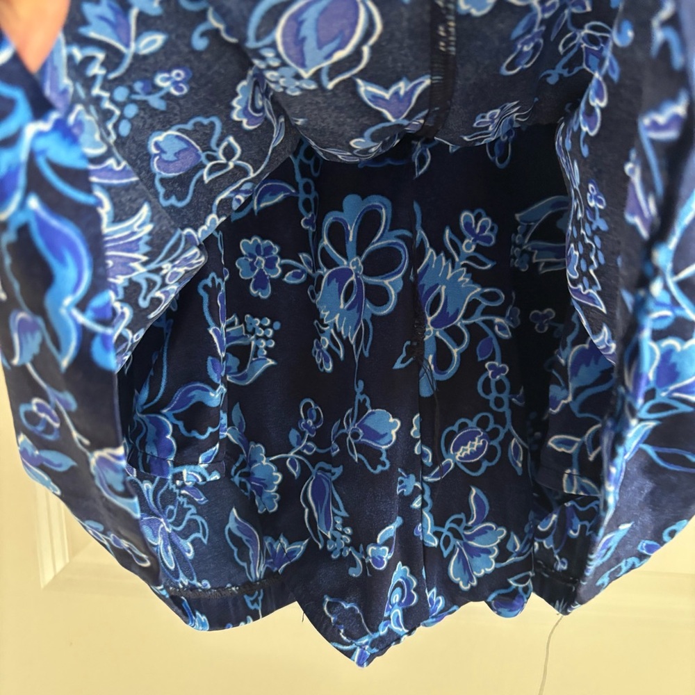 MAXINE OF HOLLYWOOD Flattering One Piece Skirt Swimwear Floral Blue - Picture 5 of 8